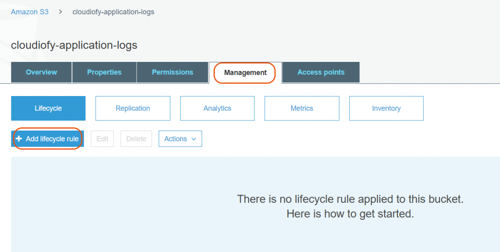 Learn How to create S3 bucket lifecycle policy. This image shows the AWS console for easy creation.
